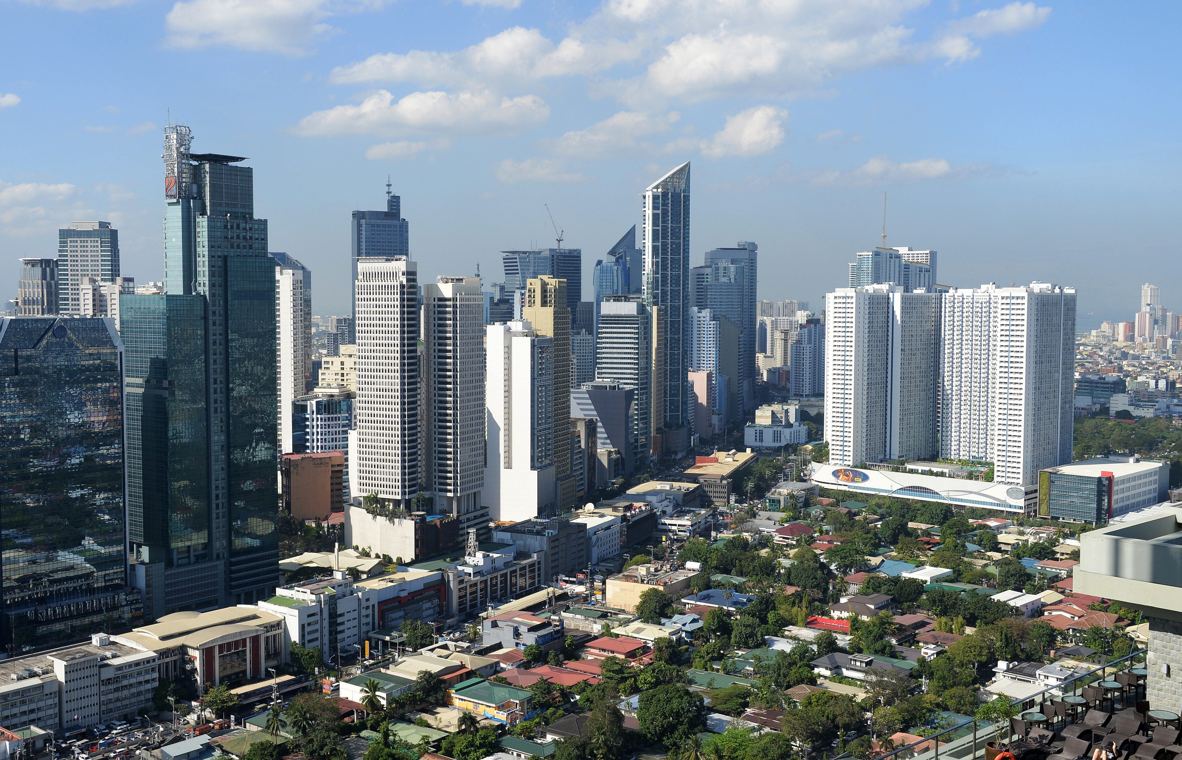 The skyline of the financial district of Makati in Manila. Photo: AFP