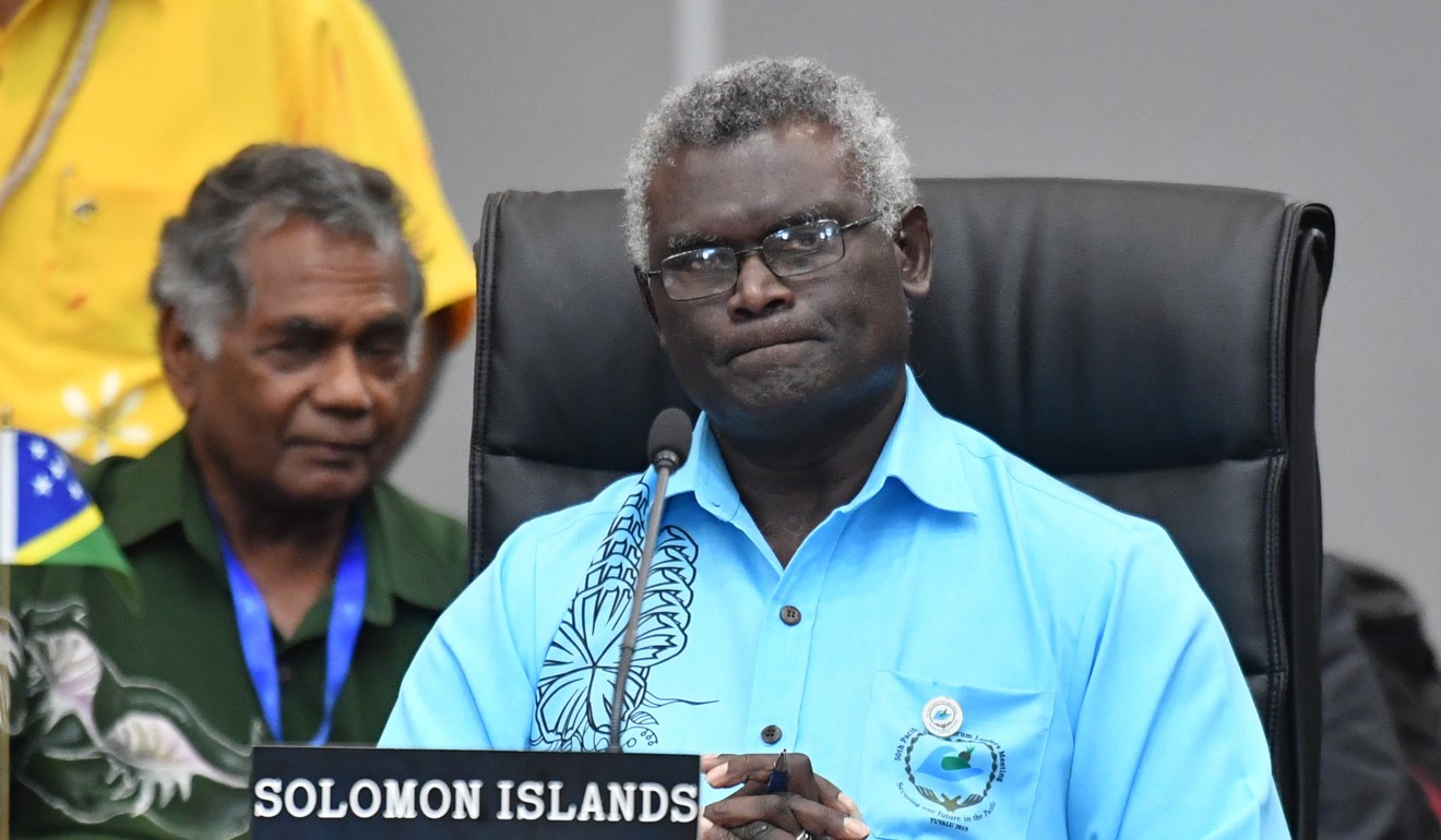 Solomon Islands Prime Minister Manasseh Sogavare cancelled a planned media conference on Tuesday, citing a busy schedule. Photo: EPA-EFE