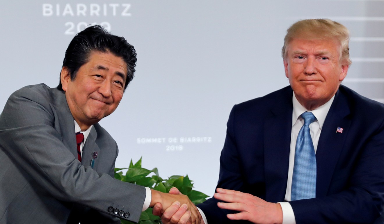 Japan’s Prime Minister Shinzo Abe and US President Donald Trump. Photo: Reuters