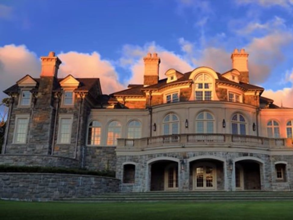 The rear of the 12-bedroom Stone Mansion. Photo: YouTube/Lifestyle Production Group