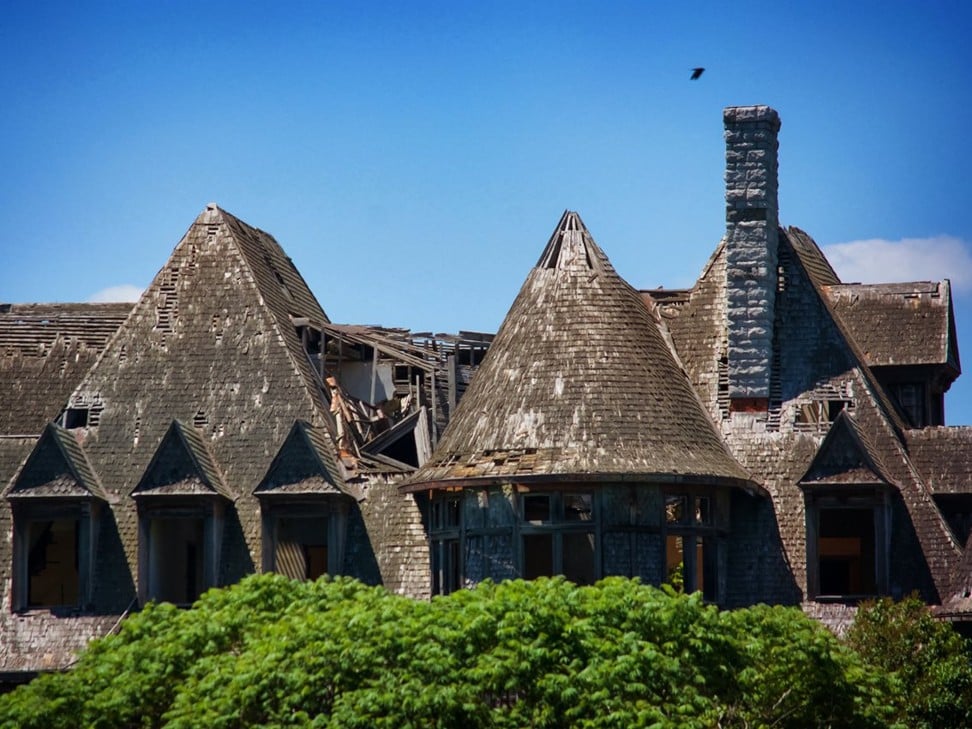 The collapsed roof of Carleton Island Villa, in New York state, which was gutted by building contractors during the second world war. Photo: Andrea M. Parisi