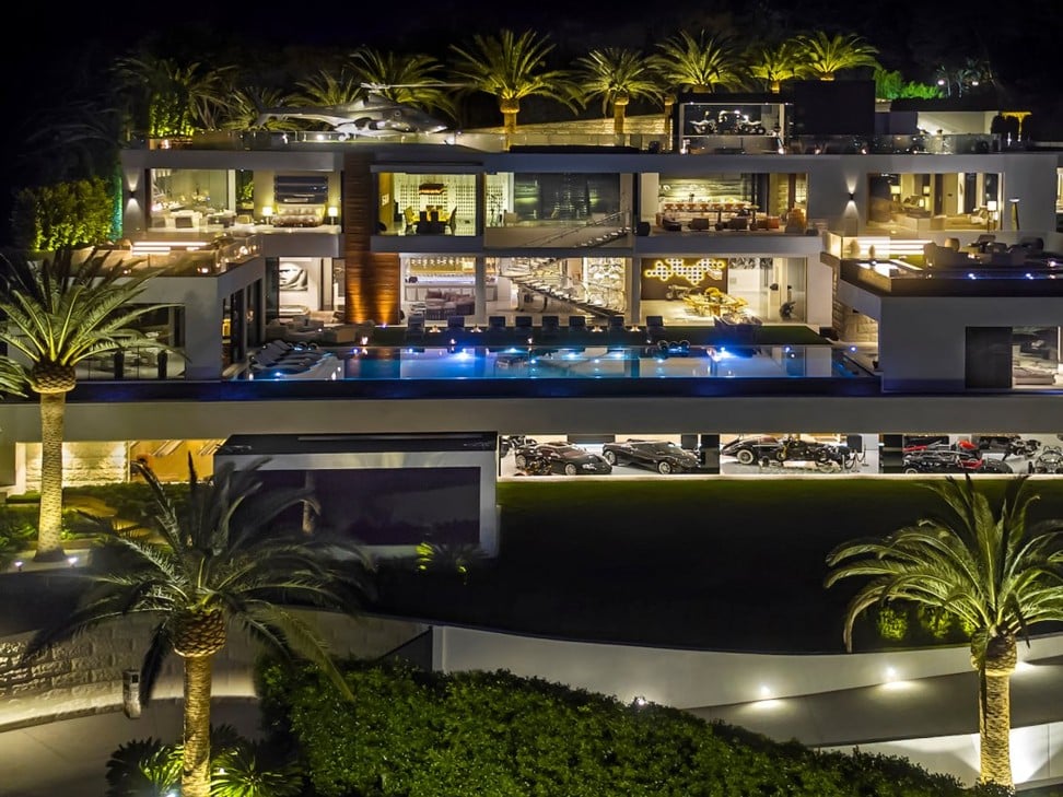 A night view of the luxury home in Los Angeles. Photo: Berlyn Photography