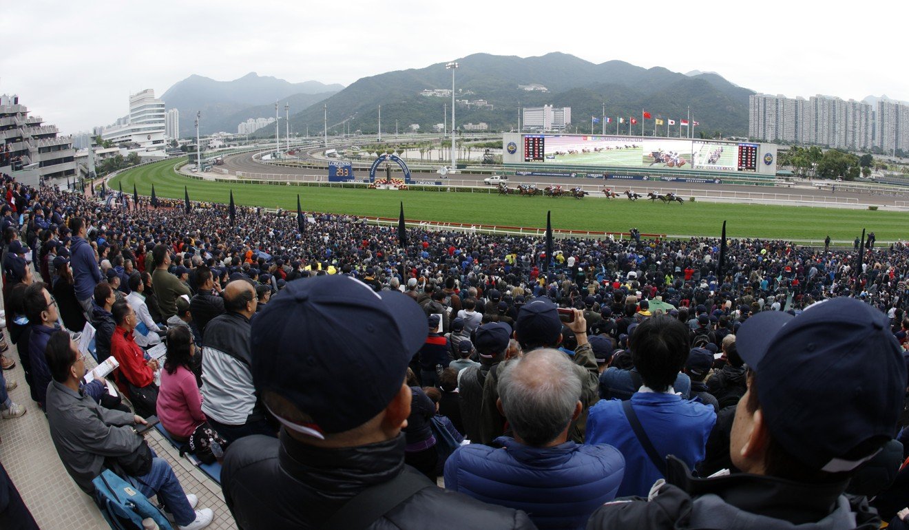 Fans watch the racing at Sha Tin.