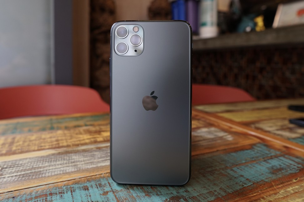 The iPhone 11 Pro Max has an eye-catching square camera module, which houses three 12-megapixel lenses. Photo: Ben Sin