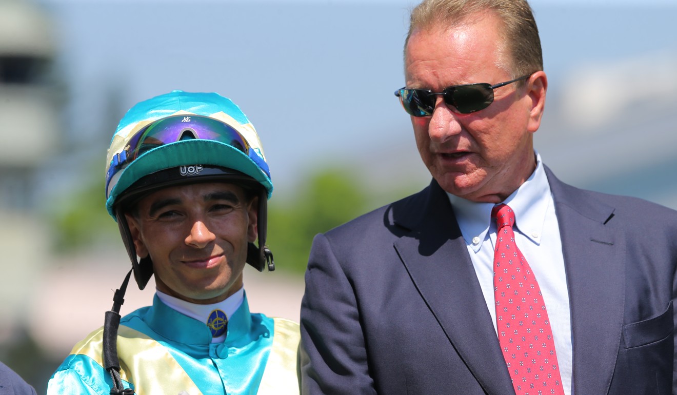 Jockey Joao Moreira with trainer Tony Millard.