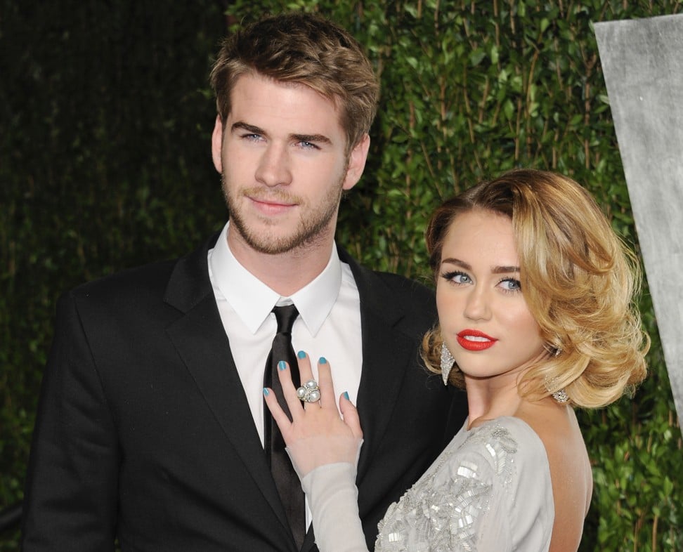 Liam Hemsworth (left) and Miley Cyrus. Photo: AP Photo