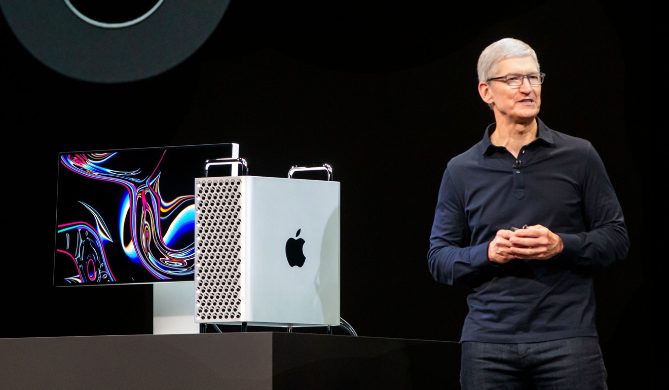 Apple CEO Tim Cook presents the new Mac Pro computer in San Jose, California, in June. Photo: AFP