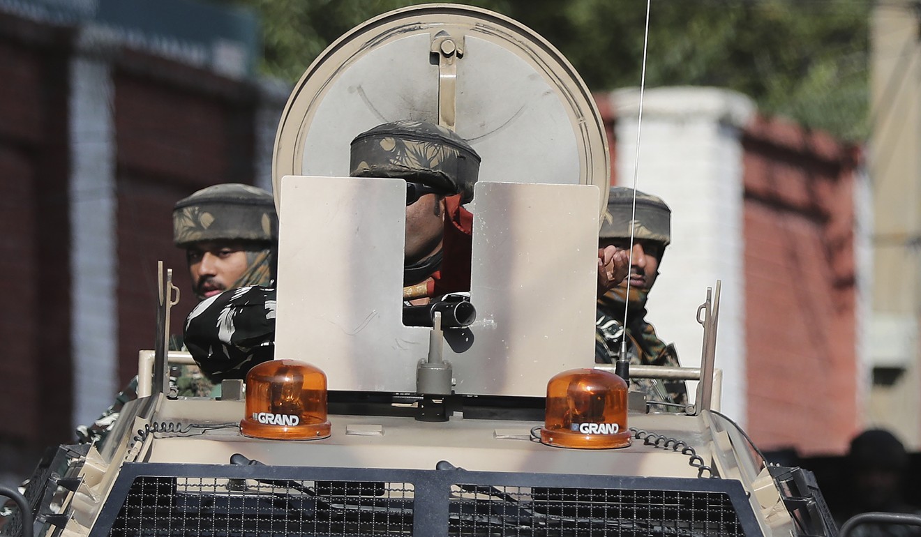 Indian paramilitary troops in Srinagar, Kashmir. Photo: AP