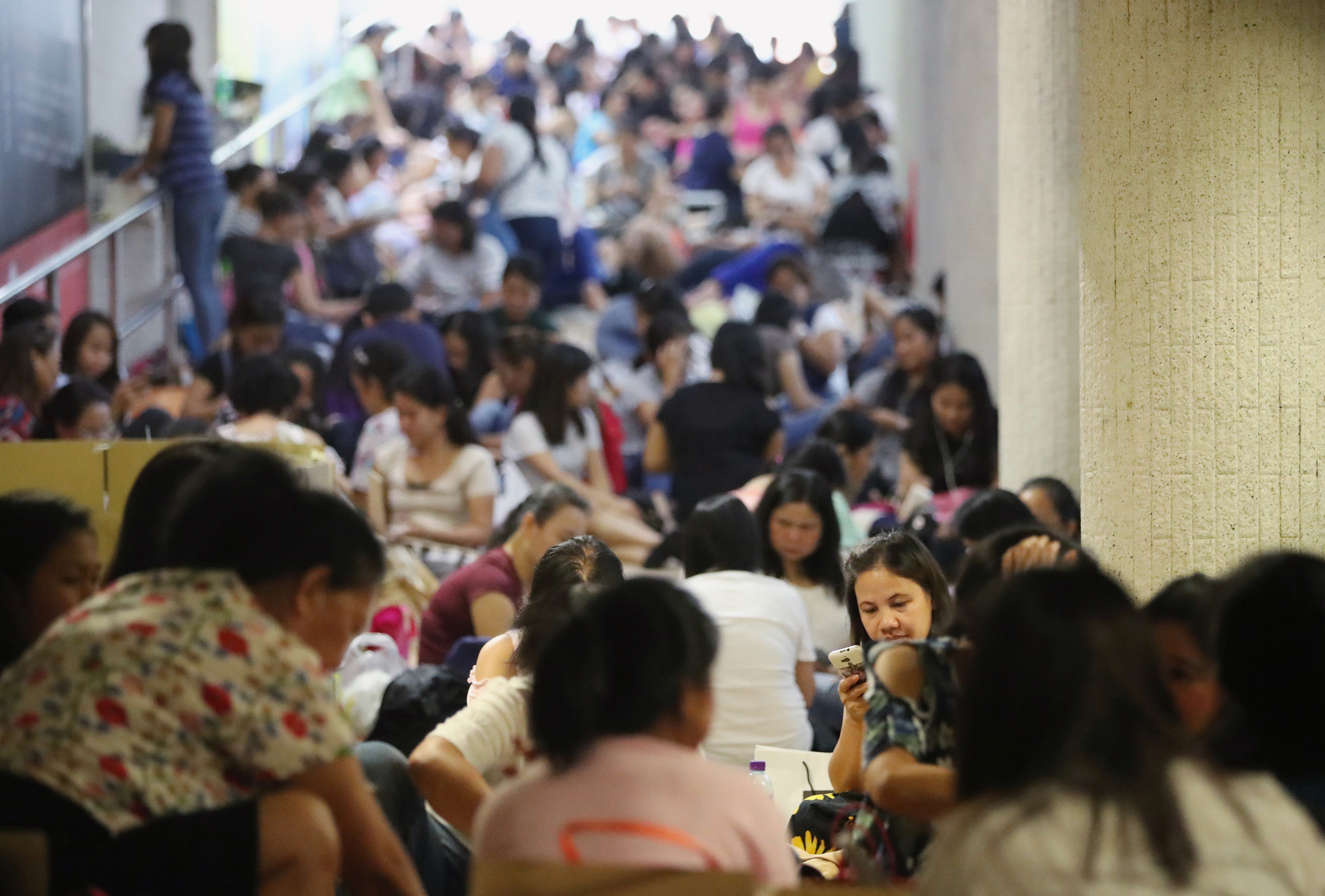 Domestic workers gathered in Central on a public holiday. 17JUN18 SCMP / Edward Wong