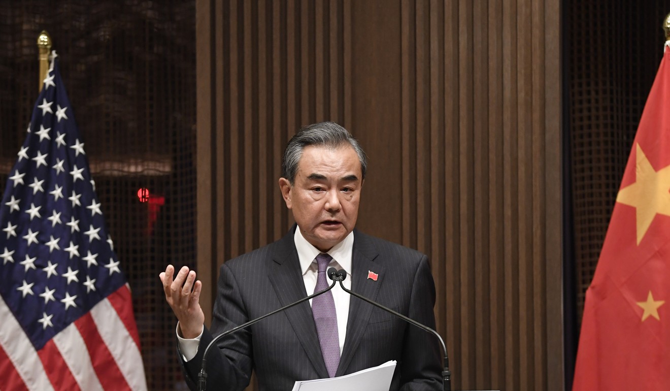 China’s foreign minister Wang Yi, speaking in New York after Trump’s address, said China-US relations had “once again come to a crossroad”. Photo: Xinhua