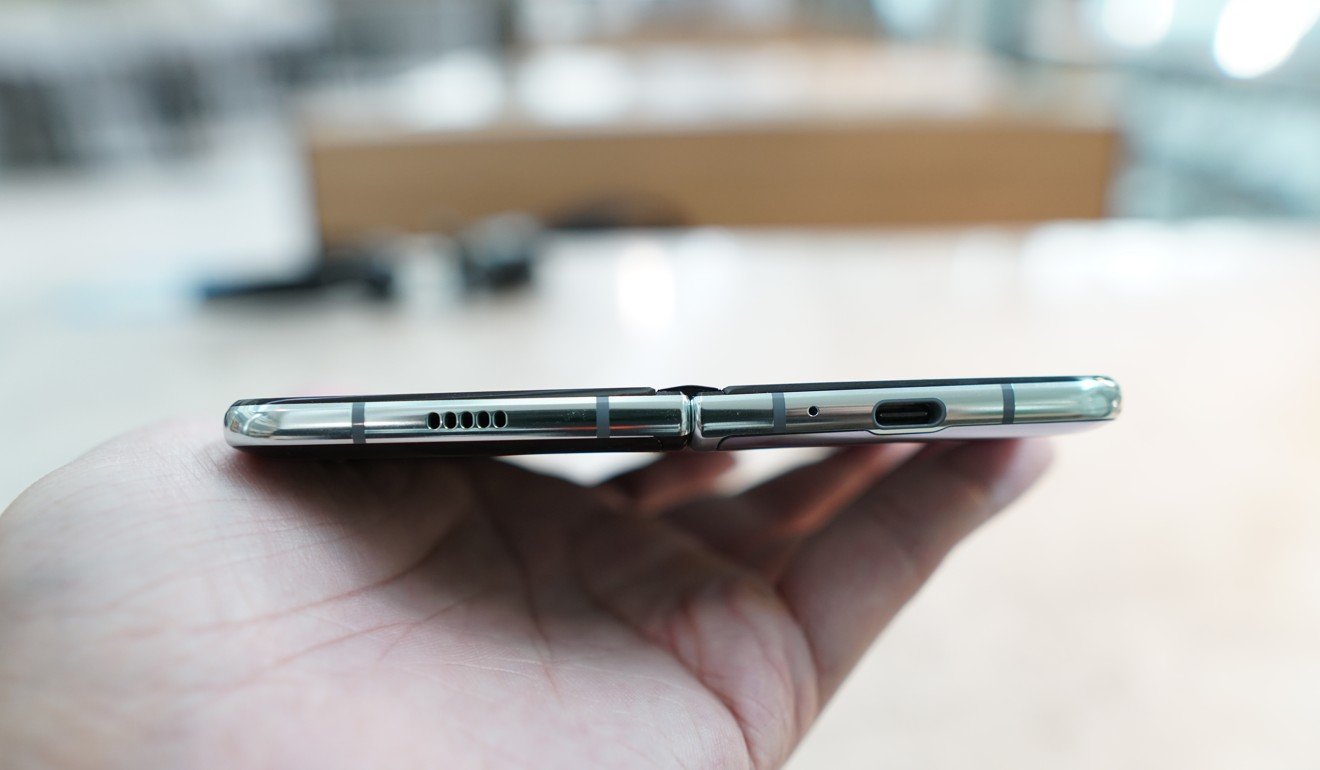 When fully open, the Samsung Galaxy Fold is less than 7mm thick and offers a 7.3-inch display. Photo: Ben Sin