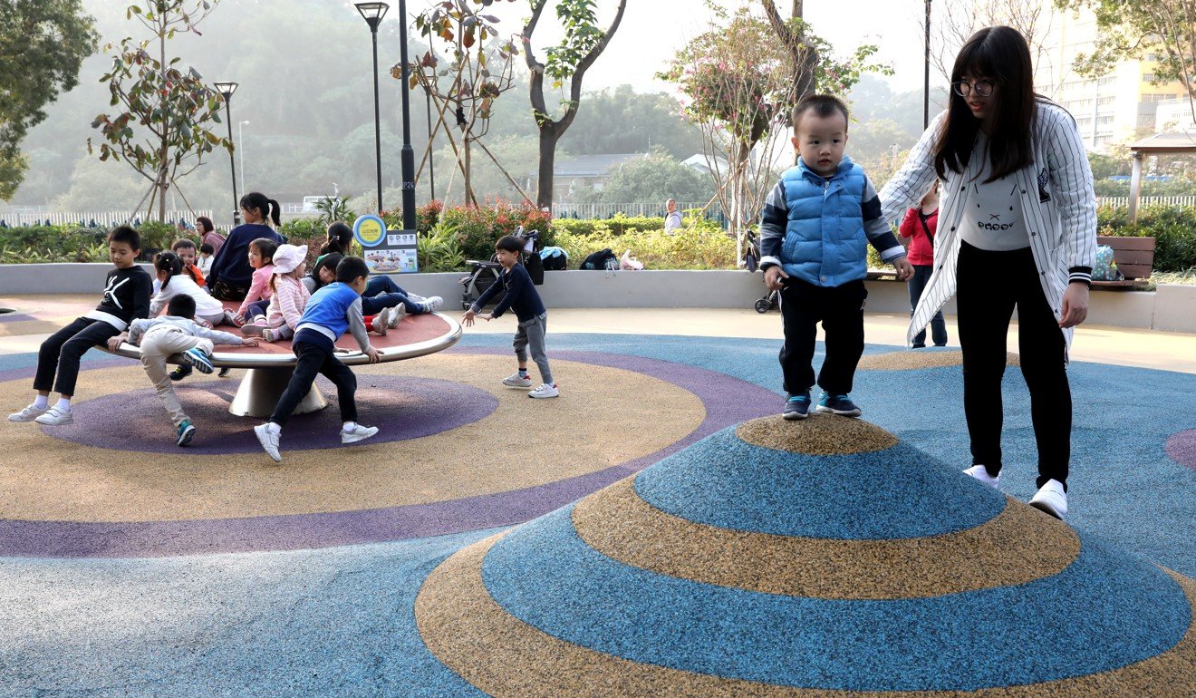 Hong Kong’s first barrier-free government playground for children at Tuen Mun Park encourages inclusion. Photo: K.Y. Cheng