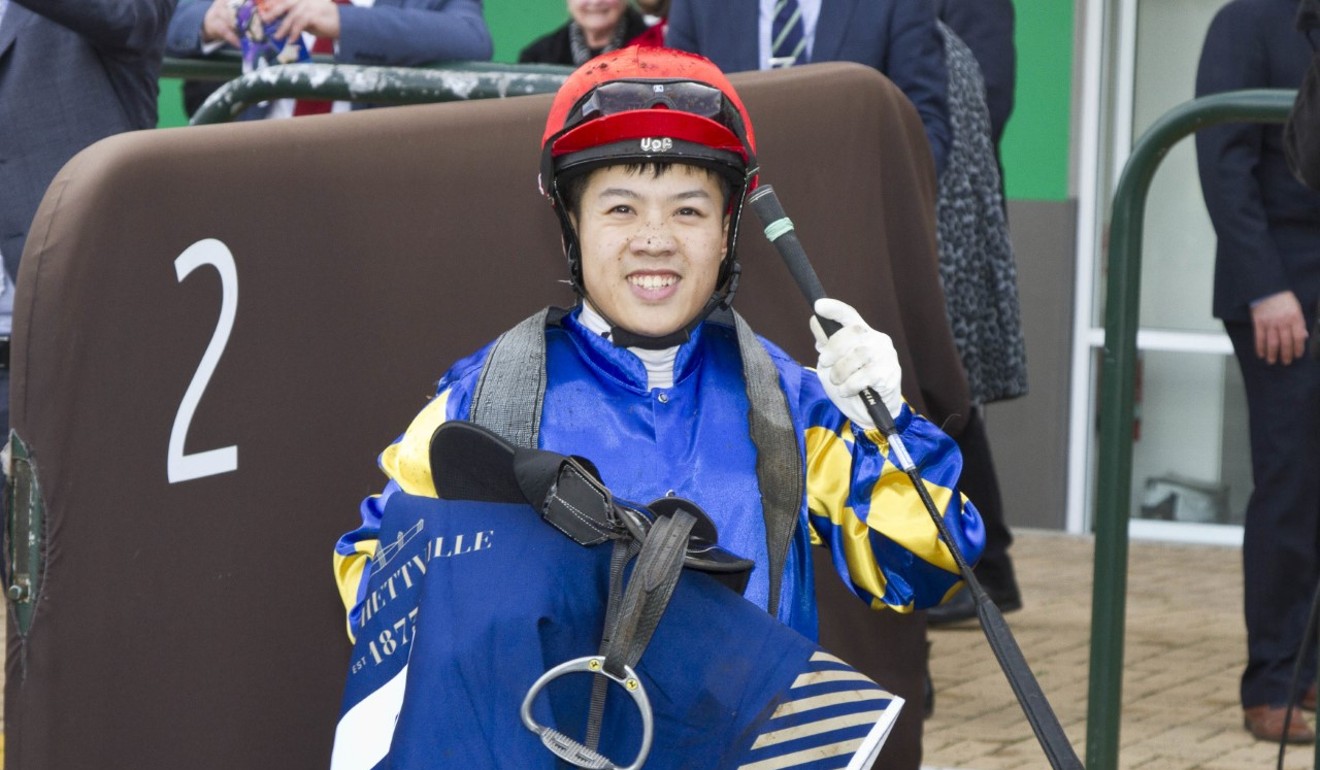 Kenny Lau is all smiles after landing a winner at Morphettville in June.