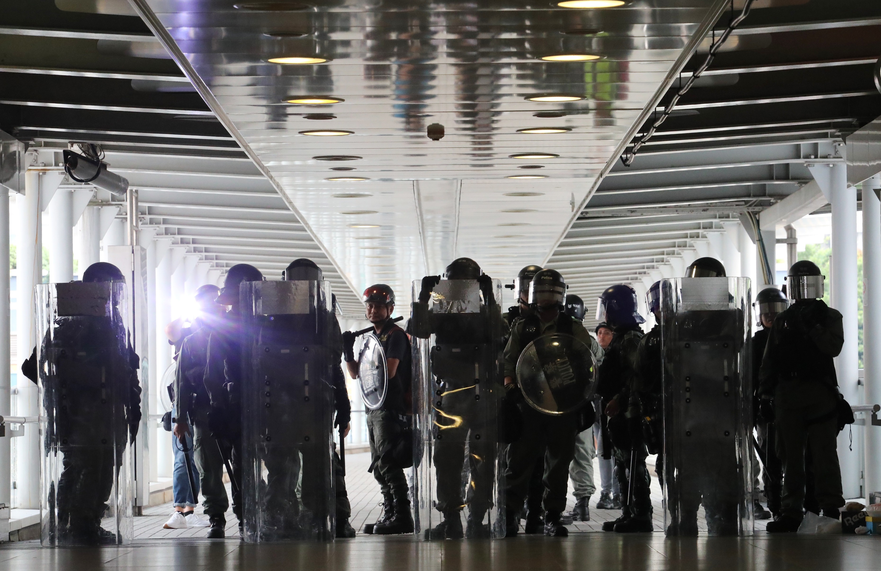 Riot police preparing for action in Tung Chung earlier this month with the city in the grip of anti-government protests. Photo: Felix Wong