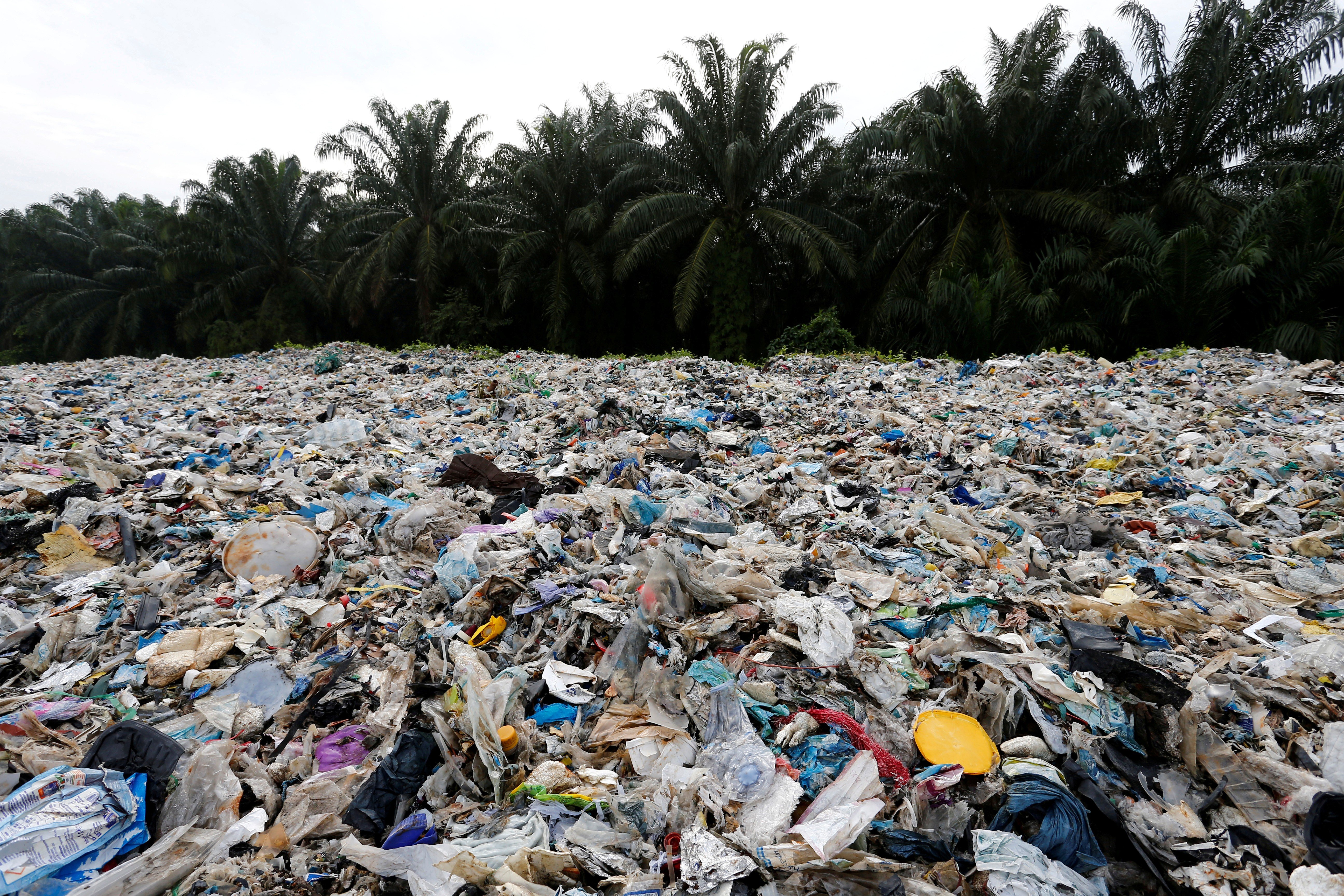 Plastic waste outside an illegal recycling factory in Jenjarom, Kuala Langat, Malaysia. Photo: Reuters