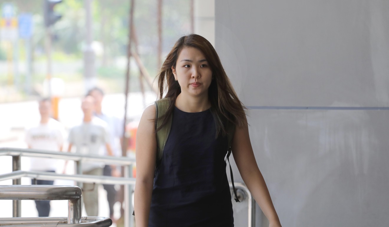 Althea Suen, the former University of Hong Kong student union president, appears at Eastern Court on Monday. Photo: Handout