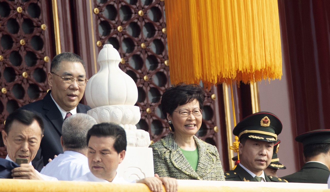 Hong Kong leader Carrie Lam was among the guests in Beijing on Tuesday. Photo: AP
