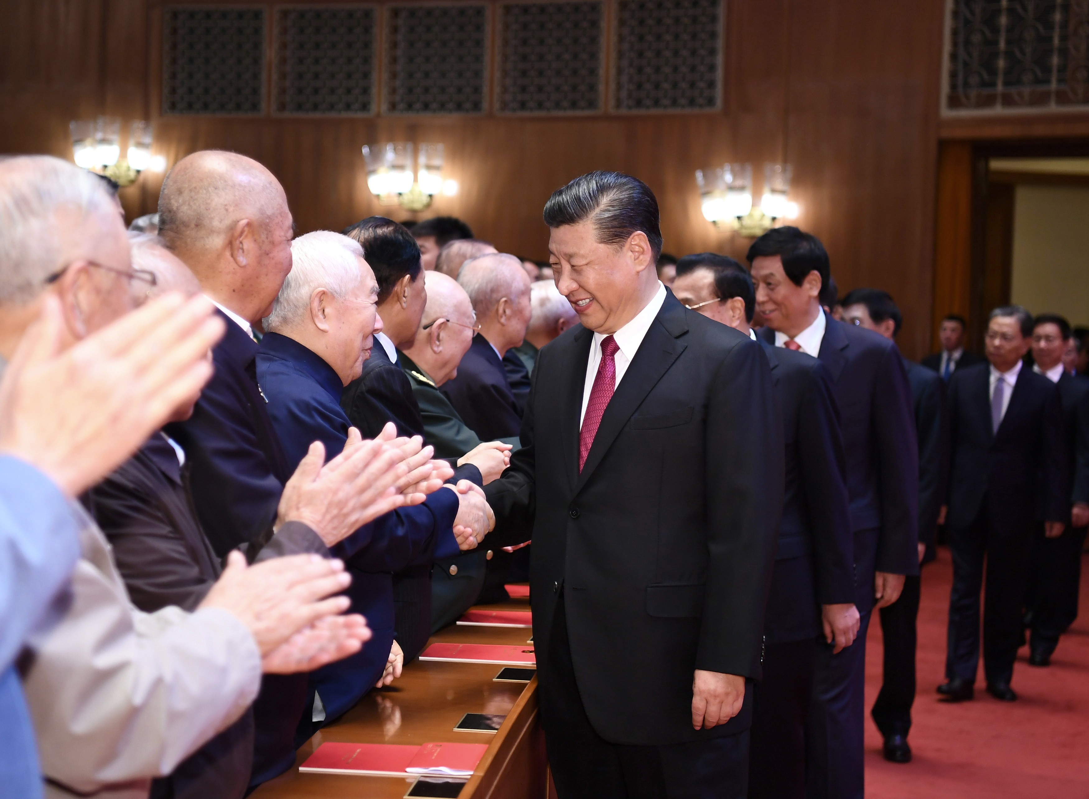 Chinese President Xi Jinping joins more than 4,000 people to watch a performance at the Great Hall of the People in Beijing on September 29 to celebrate the 70th founding anniversary of the People's Republic of China. Photo: Xinhua