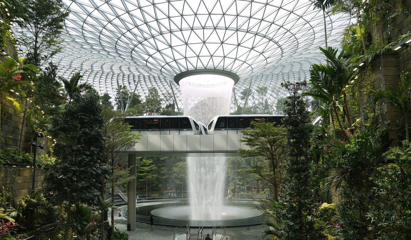 The Jewel Changi is a new attraction at Singapore’s Changi Airport that has become popular with visitors. Photo: Bloomberg
