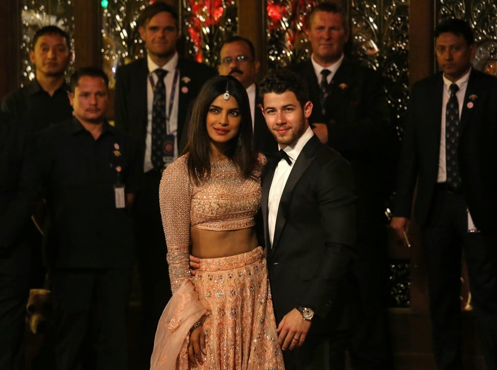 Actress Priyanka Chopra and her husband, singer Nick Jonas, arrive for Isha Ambani’s wedding in Mumbai in December 2018. Photo: Reuters