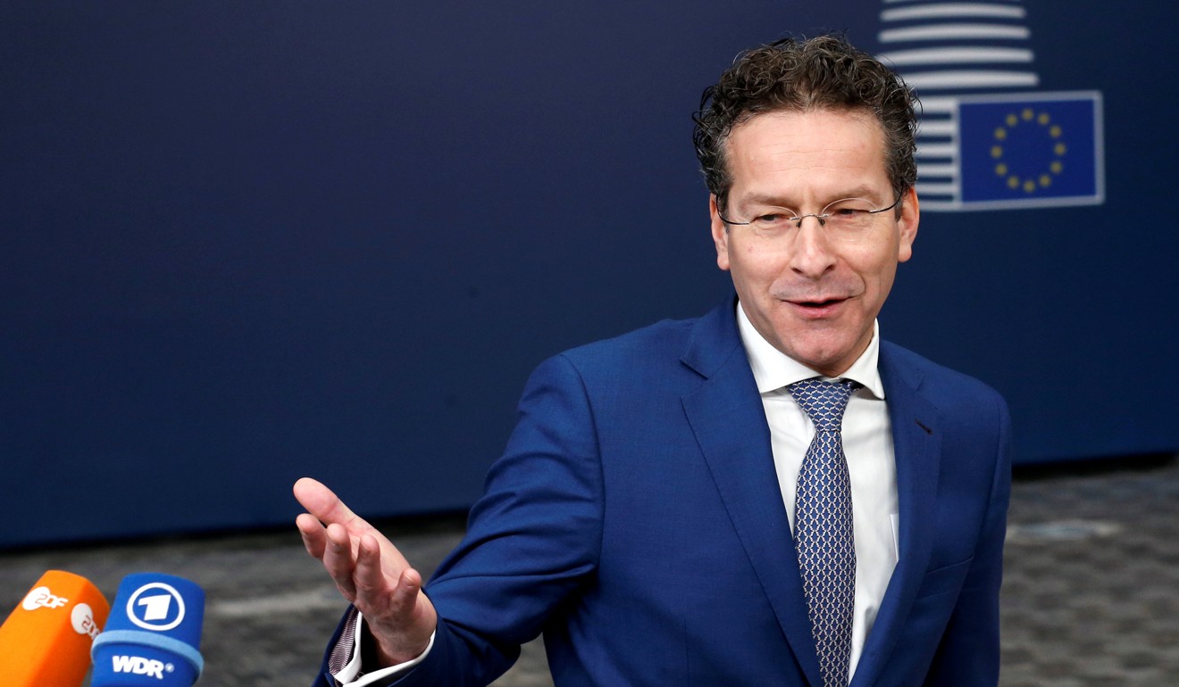 Dutch Finance Minister and Eurogroup president Jeroen Dijsselbloem talks to the media in Brussels, Belgium, in February 2017. Dijsselbloem, who spent five years as president of the Eurogroup, had been Germany’s pick to lead the IMF. Photo: Reuters