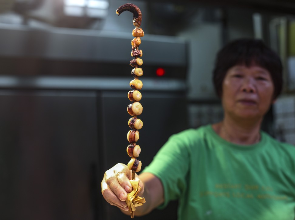 Deep-fried squid tentacle in Mong Kok. Photo: Xiaomei Chen