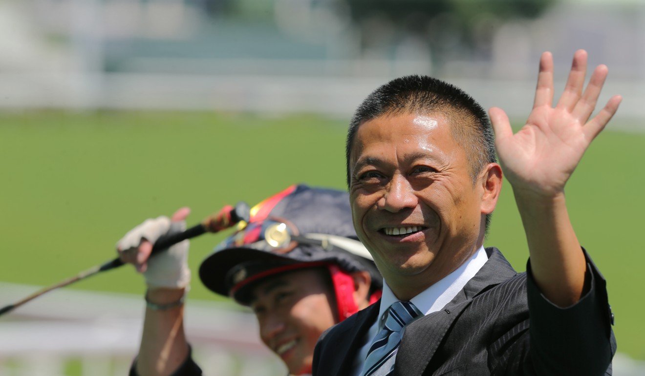 Danny Shum celebrates a winner at Sha Tin this season.