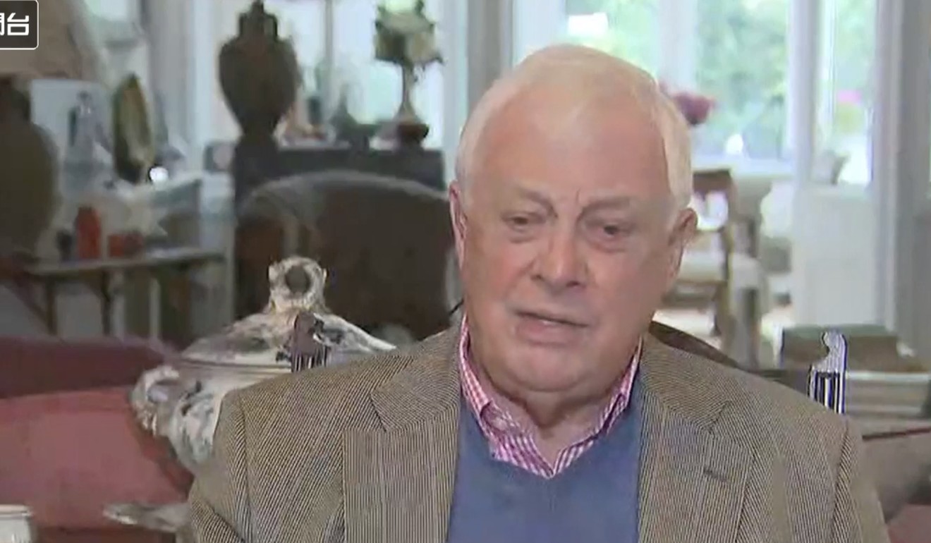 Hong Kong's last governor Chris Patten. Photo: Now TV