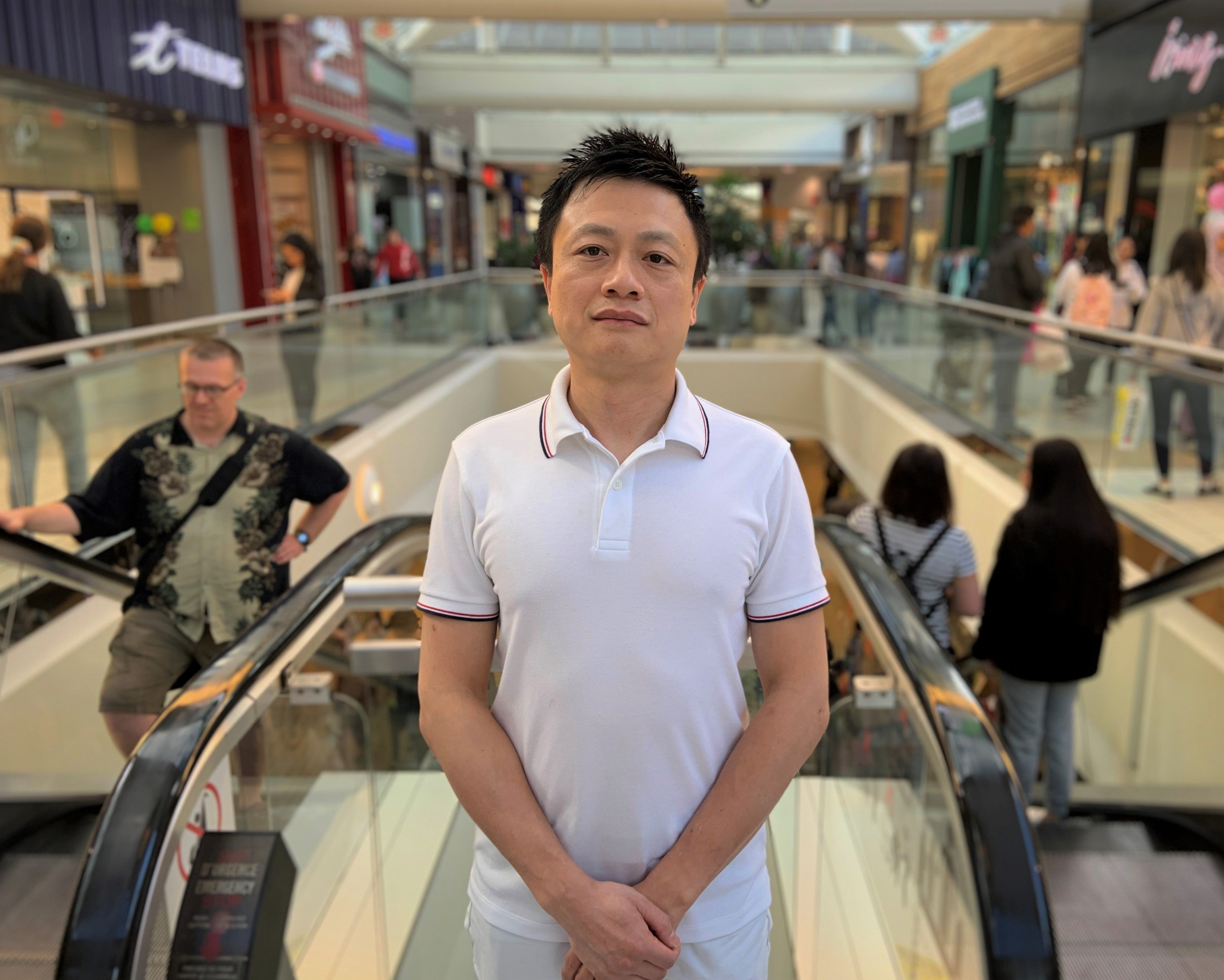 Vancent Zhu, pictured in the Metrotown shoppingmall near his home in Burnaby, British Columbia, says the Hong Kong protest anthem Glory To Hong Kong is "ridiculous". Photo: Ian Young