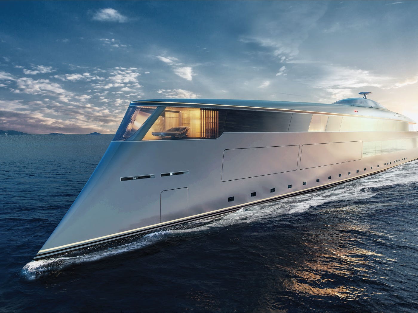The futuristic look of Hydrogen-powered superyacht Aqua aims to complement its eco-conscious, cutting-edge technology with the luxurious air of a typical superyacht, according to the designer. Photos: Sinot Yacht Architecture & Design