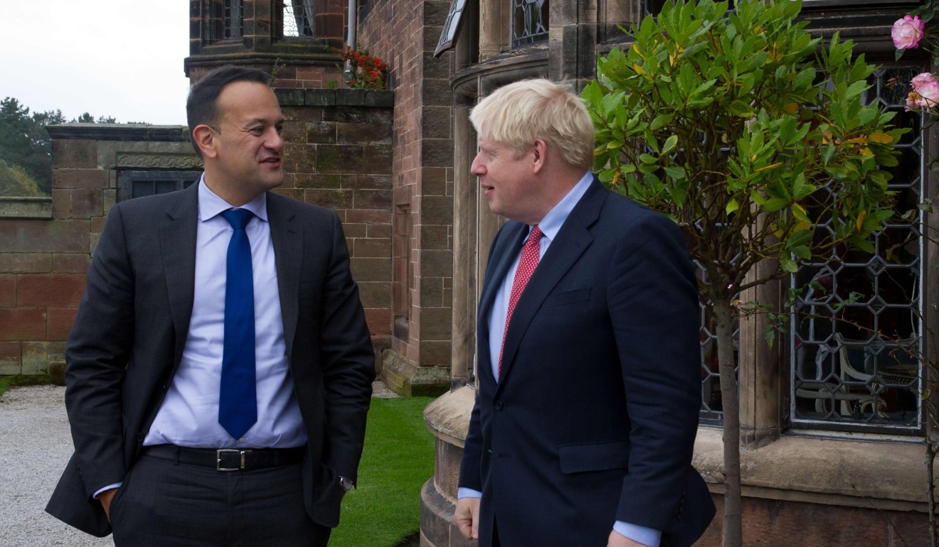 Ireland’s Taoiseach Leo Varadkar and Britain’s Prime Minister Boris Johnson. Photo: AFP