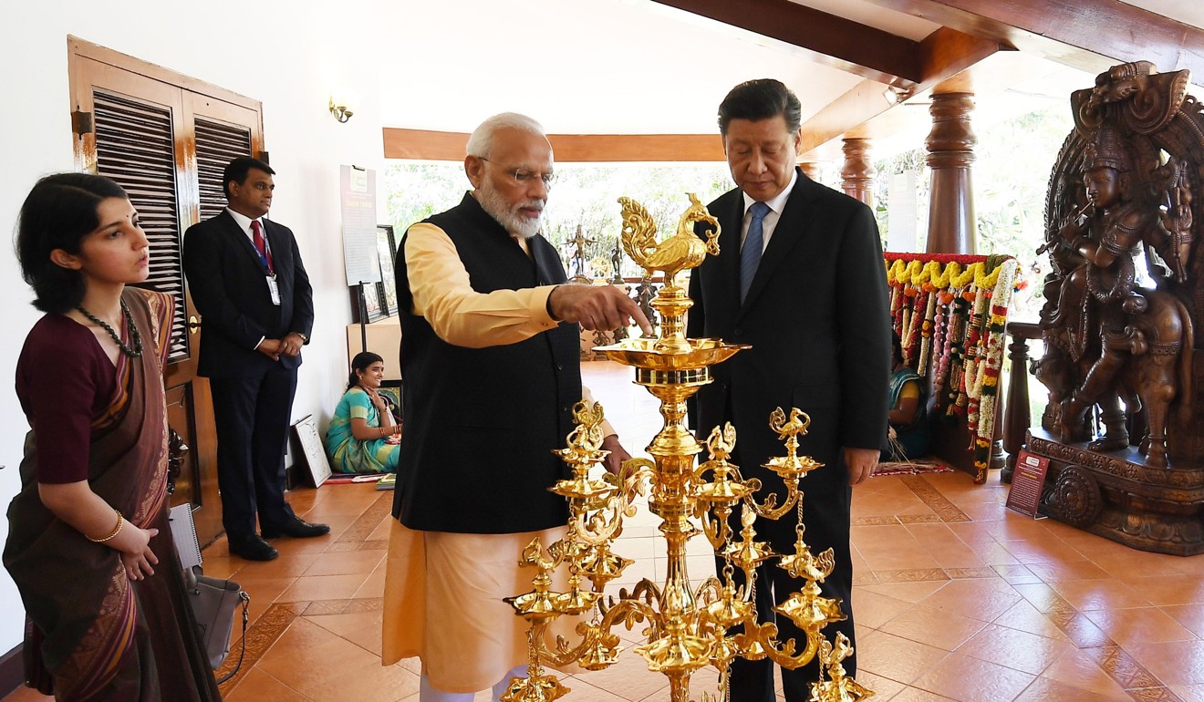 Narendra Modi with Xi Jinping in Mamallapuram. Photo: EPA