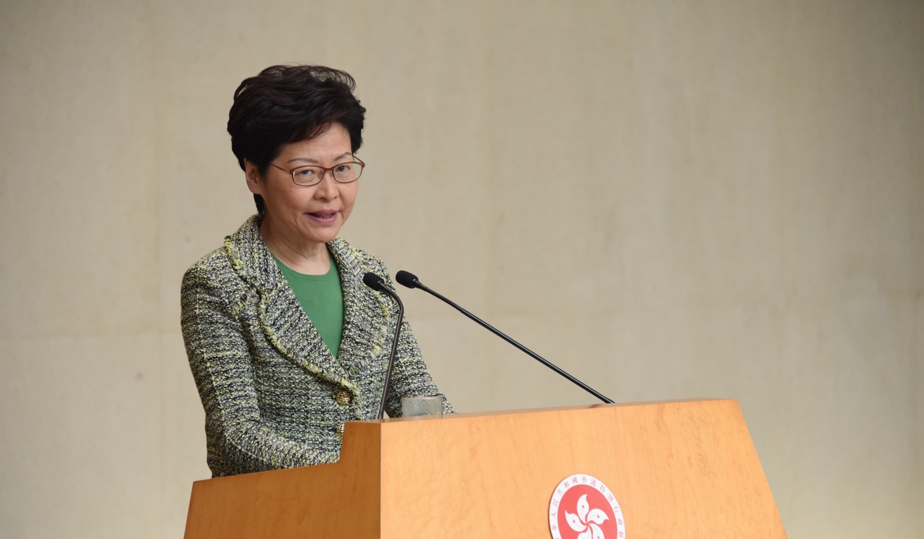 Carrie Lam made a claim based on unverified messages circulating online. Photo: Xinhua