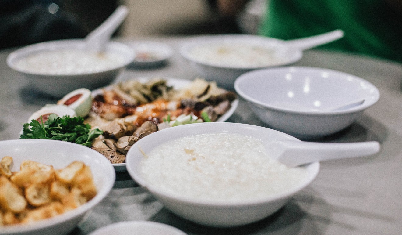 Chicken congee at Bubur Ayam Mangga Besa in Glodok – a good place for a late supper. Photo: Agoes Rudianto