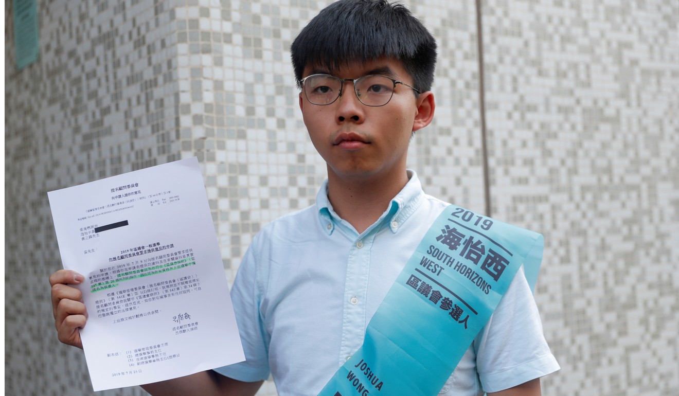 Joshua Wong says he is running for election under the banner of Power of Democracy. Photo: Reuters