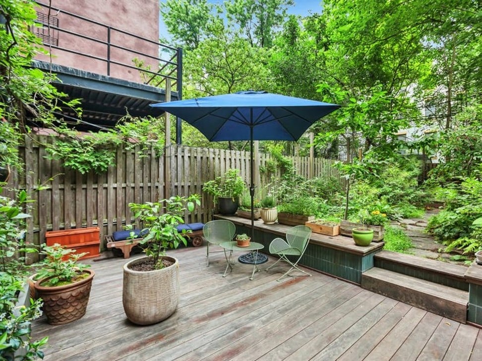 Maggie Gyllenhaal and husband Peter Sarsgaard’s backyard garden. Photo: Gamut Photos for Sotheby’s International Realty