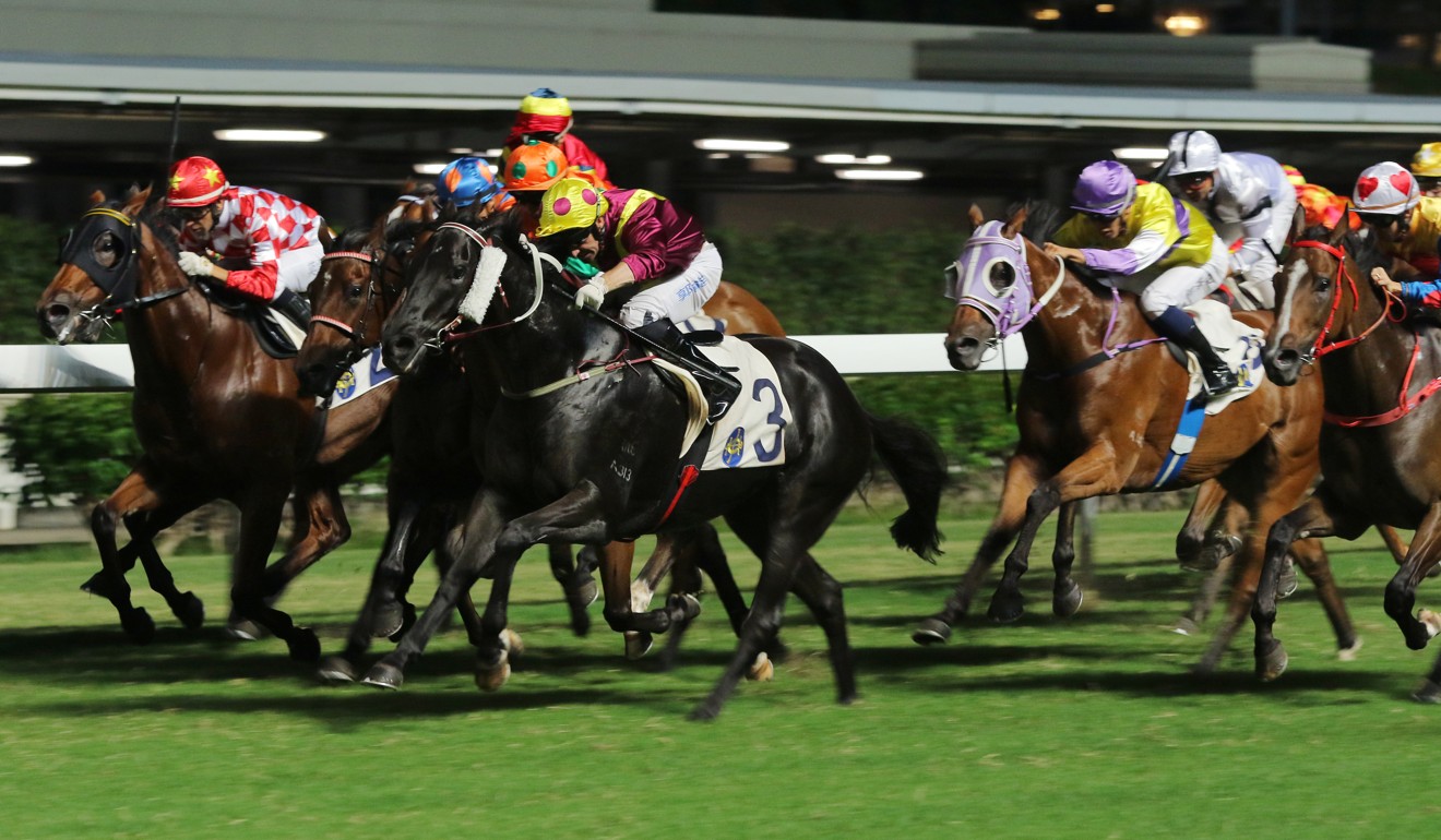 Neil Callan punches out Happy Warrior at Happy Valley on Wednesday night.