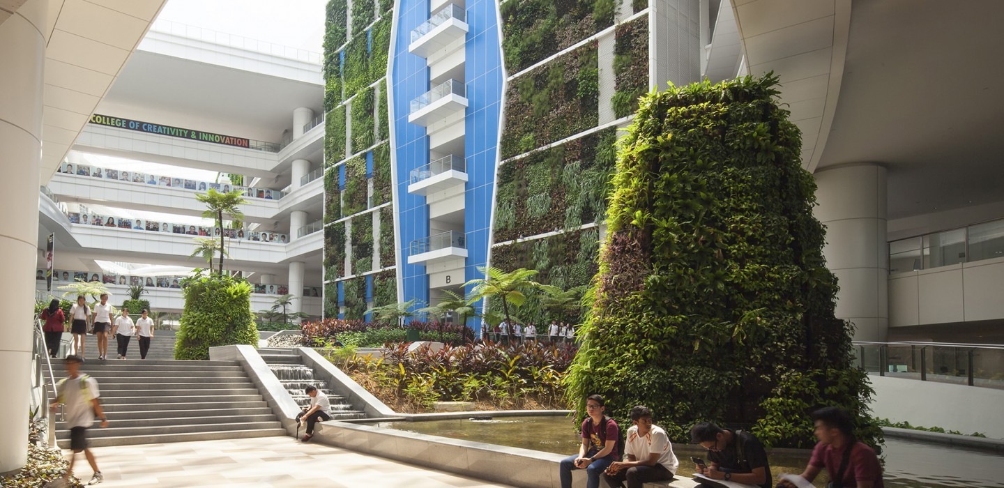 The Institute of Technical Education in Singapore boasts lush greenery on campus and impressive teaching facilities.