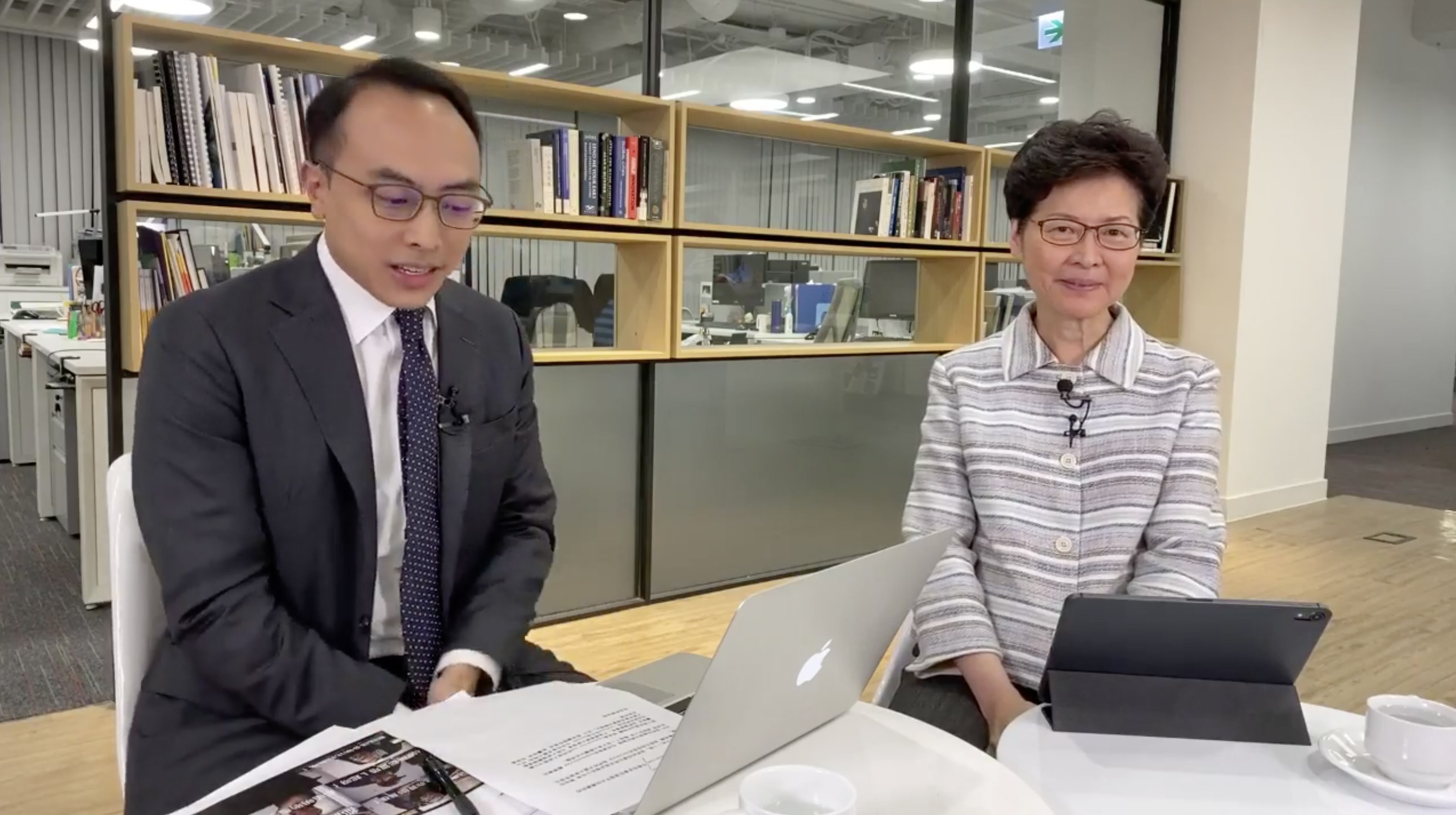Carrie Lam conducts her second Facebook live session a day after her policy address. Photo: Facebook