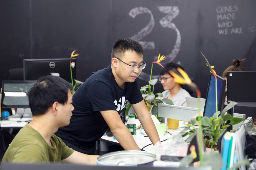 Zhou Kun, founder and chief executive of consumer genetic testing start-up 23Mofang, at the company’s headquarters in Chengdu, capital of Sichuan province in western China. Photo: Handout