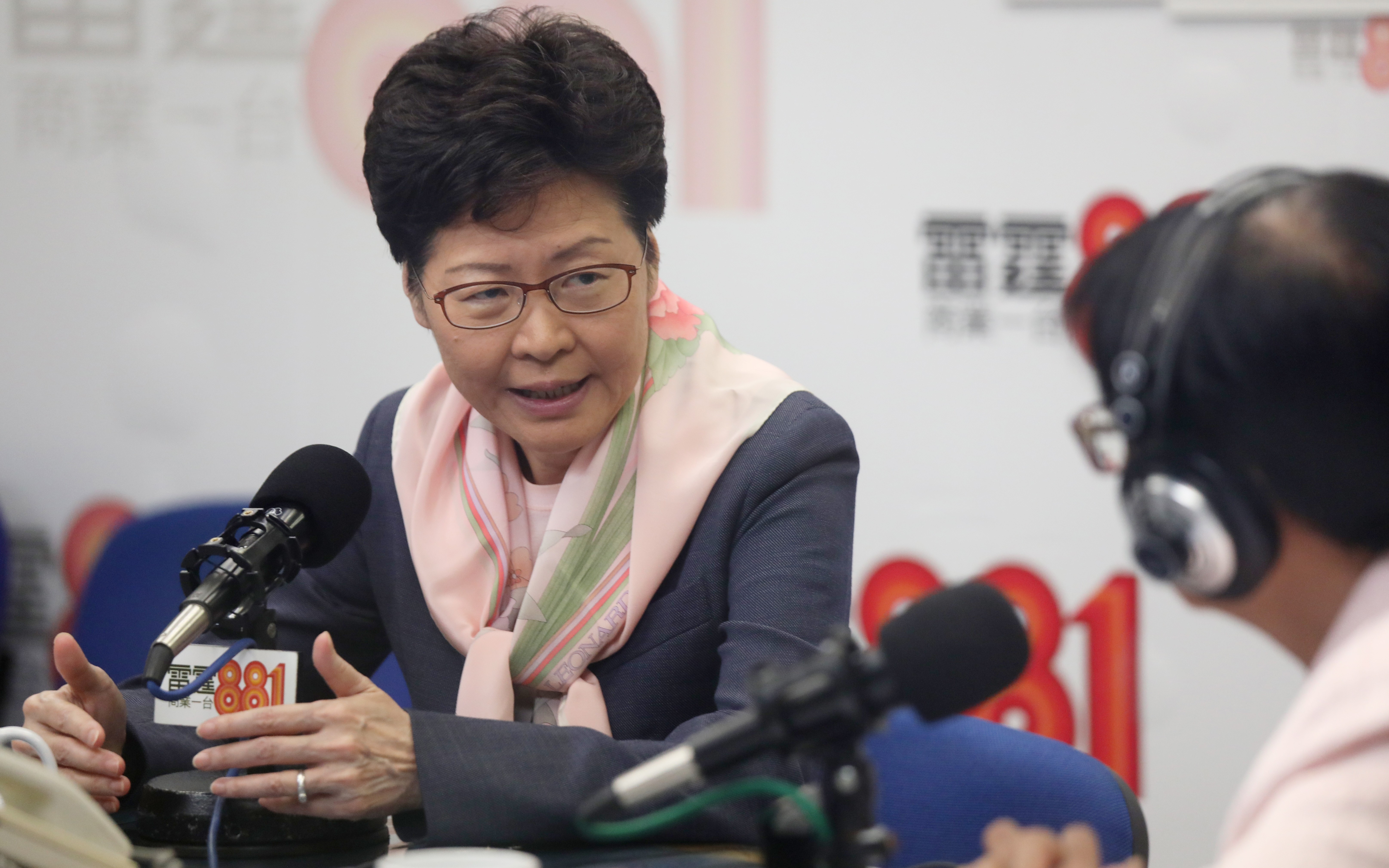 Carrie Lam insisted the government would not tolerate violent or unlawful acts by anyone. Photo: Xiaomei Chen