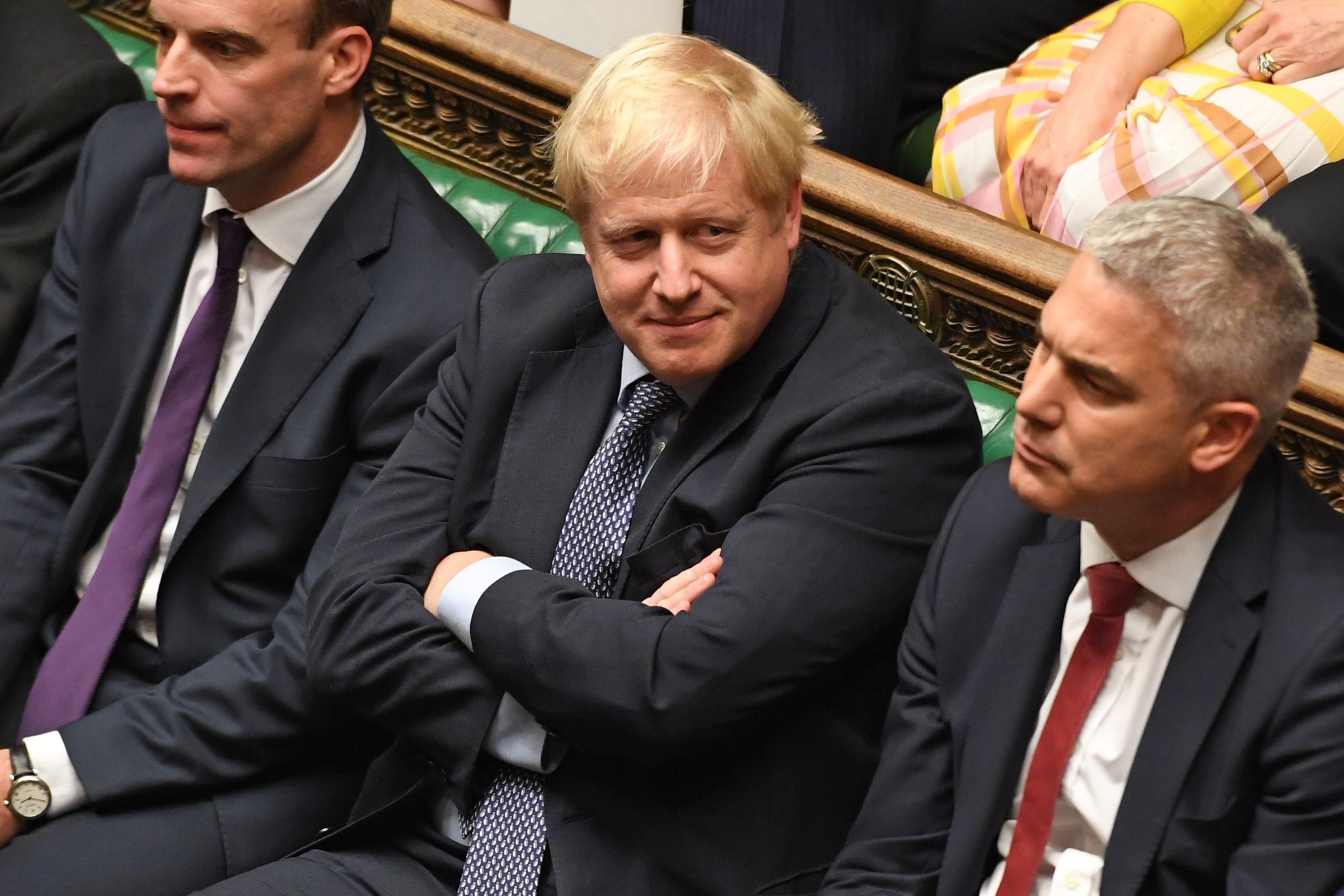 Britain’s Prime Minister Boris Johnson smiling in the House of Commons in London. Photo: Handout via AFP