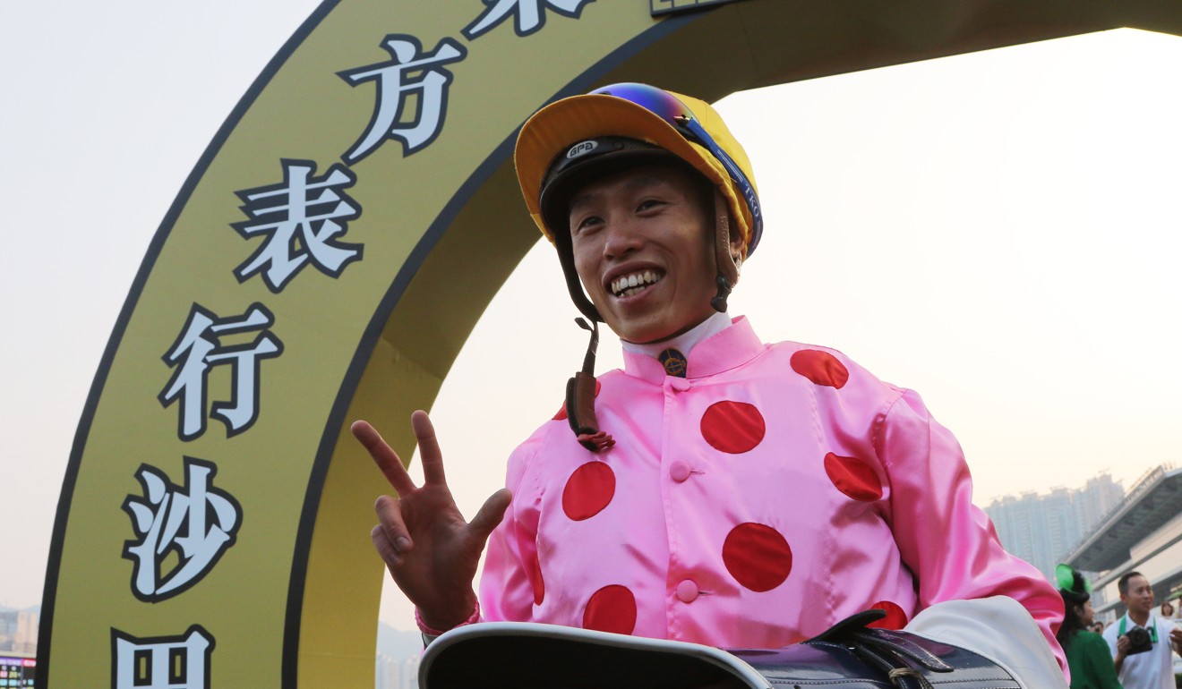 Vincent Ho celebrates his treble.