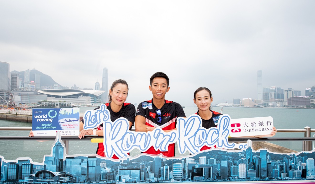 Hong Kong rowers show their support for the World Coastal Rowing Championships. Photo: Handout
