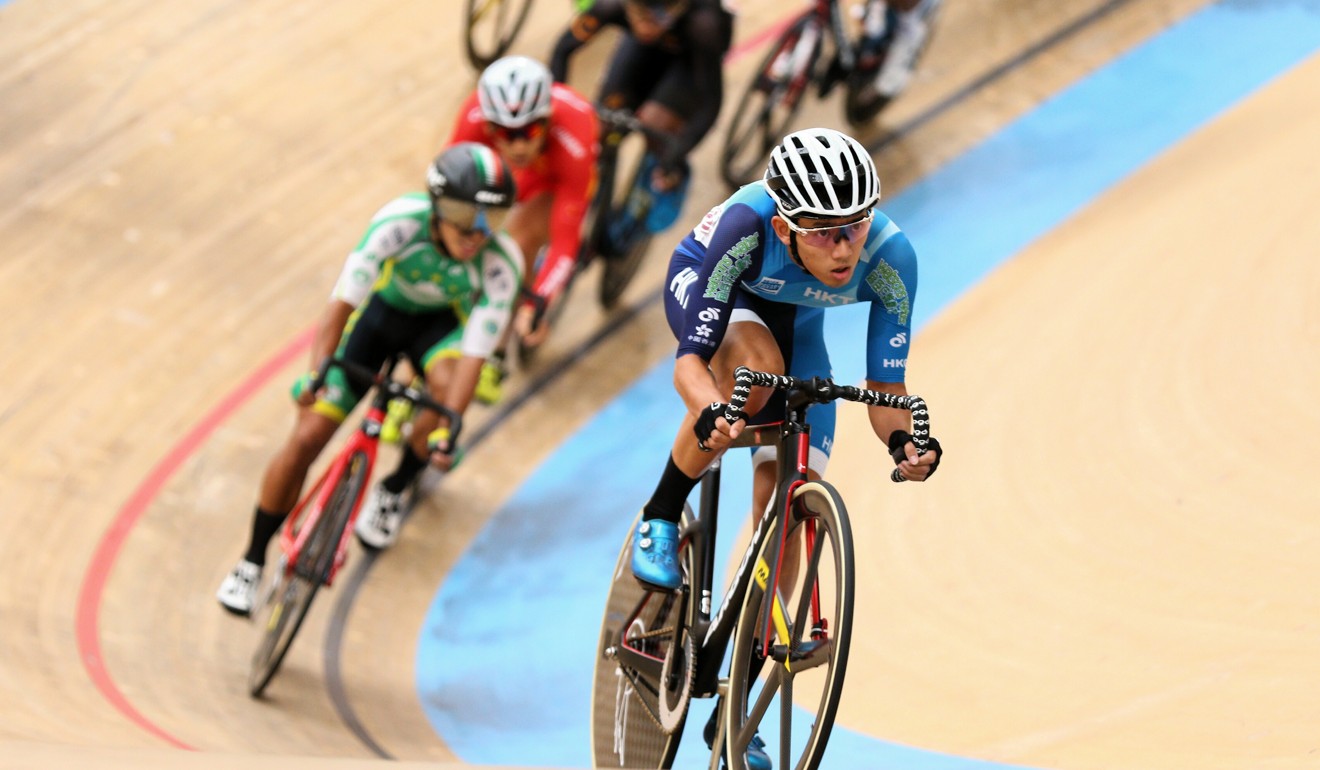 Mow Ching-yin shows his form on his way to becoming Asian champion in the men’s scratch.