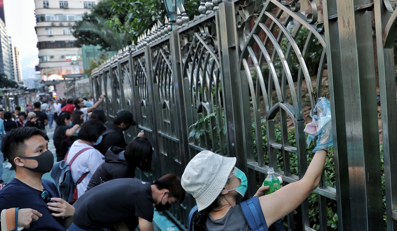 Volunteers, including protesters, helped clean up Kowloon Mosque on Sunday. Photo: Handout.
