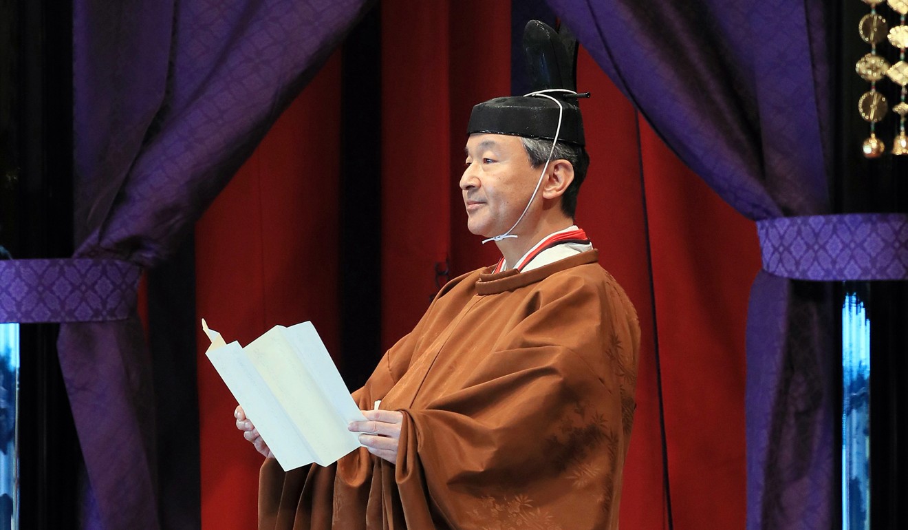 Japanese Emperor Naruhito delivers a speech proclaiming his enthronement at the Imperial Palace in Tokyo. Photo: EPA-EFE