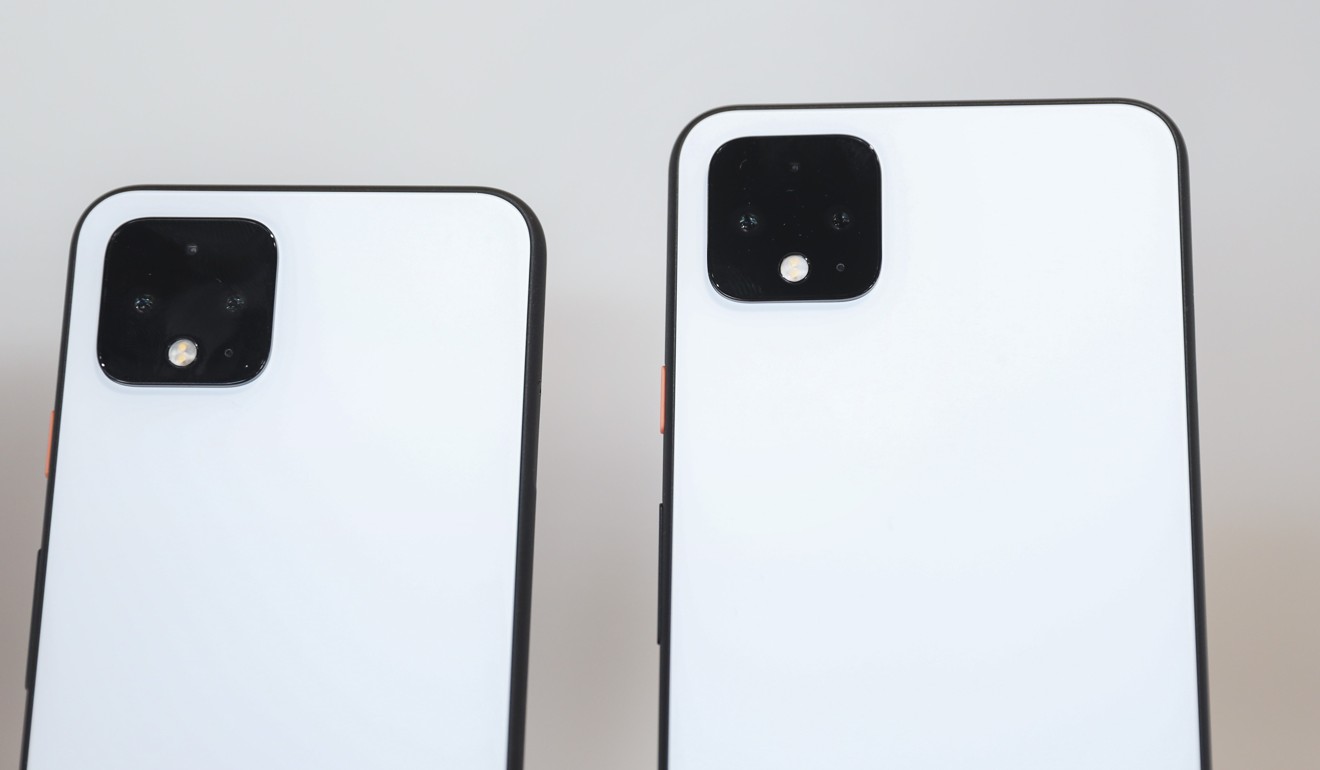 The new Google Pixel 4 smartphone has a square camera bump on the left-hand corner on the back. Photo: AFP