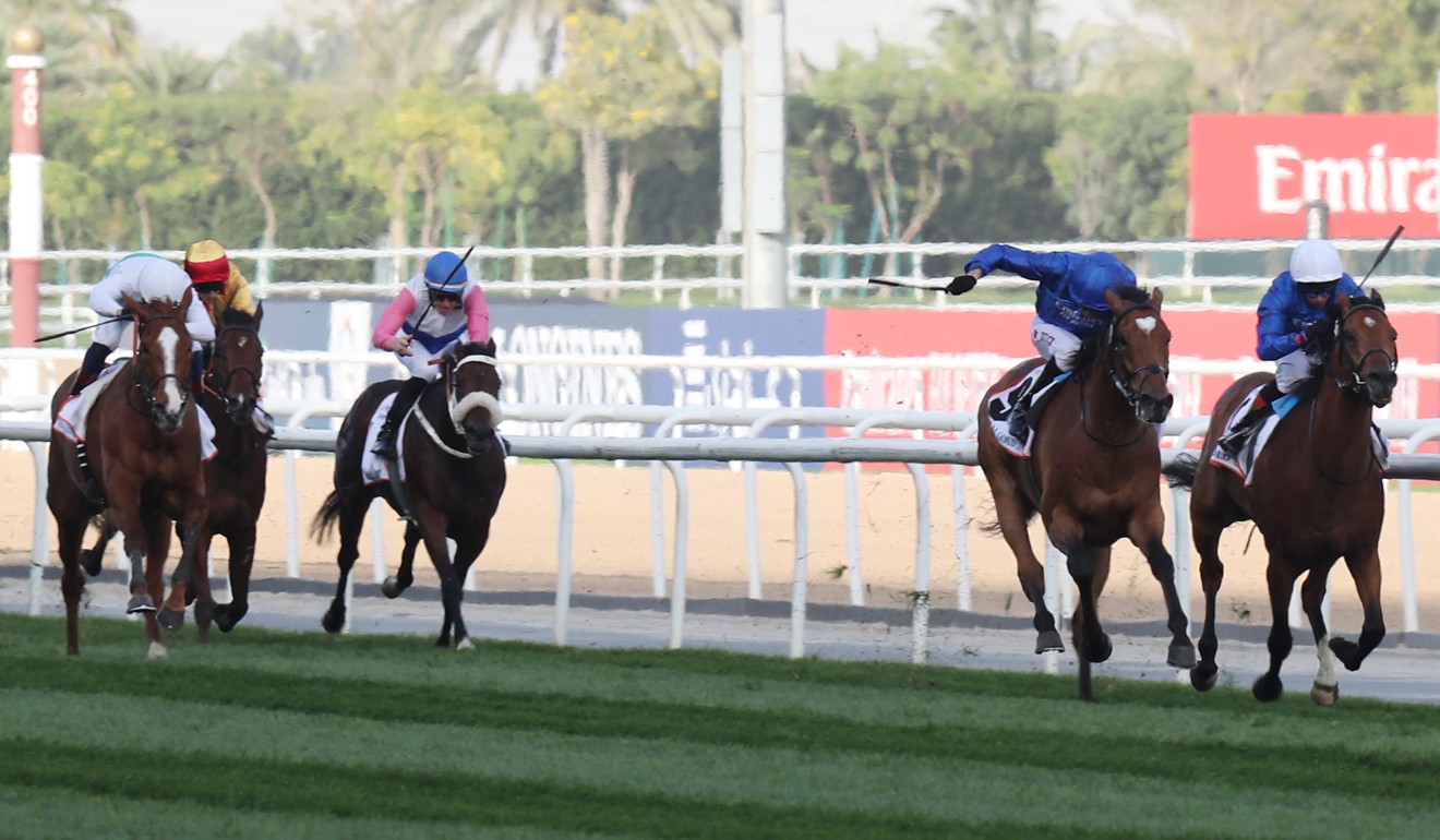 Cross Counter (second from right) wins the Dubai Gold Cup.