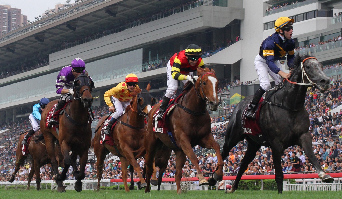 Australian speedster Chautauqua (right) wins the 2016 Chairman’s Sprint Prize.